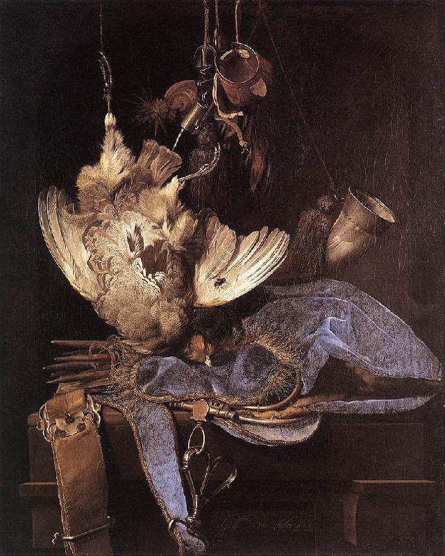 Willem van Still-Life with Hunting Equipment and Dead Birds